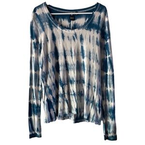 BLUE Saks Fifth Avenue tie-dye long sleeve top